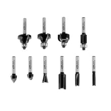 Carregar imagem no visualizador da galeria, Jogo de Fresas para Tupia 10pcs (1/4POL) STANLEY