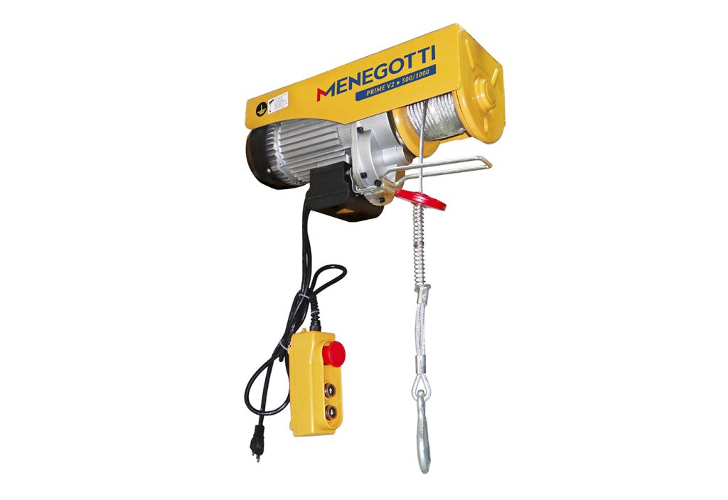 Guincho Coluna Prime 500/1000kg C/ Motor Monofasico 220v - Menegotti