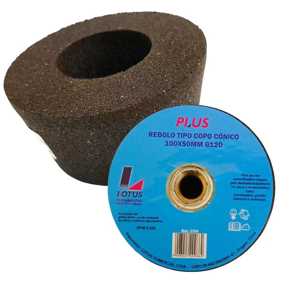 REBOLO TIPO COPO CÔNICO 100X50MM G120 PLUS - LOTUS