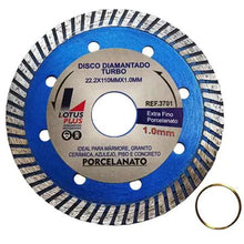 Carregar imagem no visualizador da galeria, KIT DISCO DIAM TURBO PORCELANATO 110x1.0MM C/ 05 UN- LOTUS
