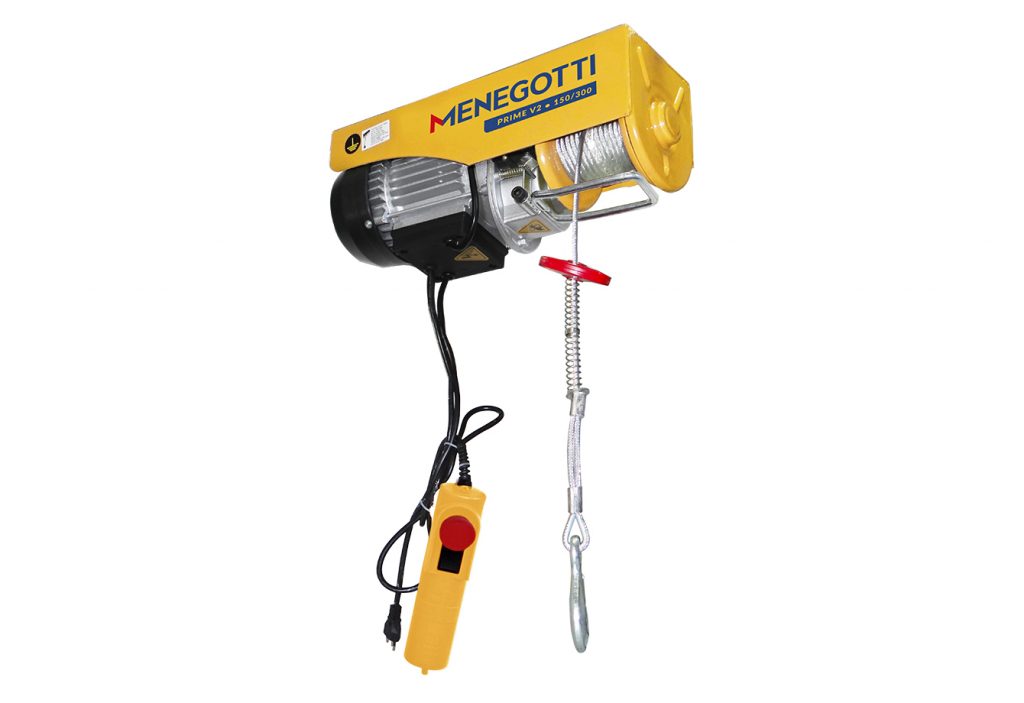 Guincho Coluna Prime 150/300kg C/ Motor Monofasico 220v - Menegotti